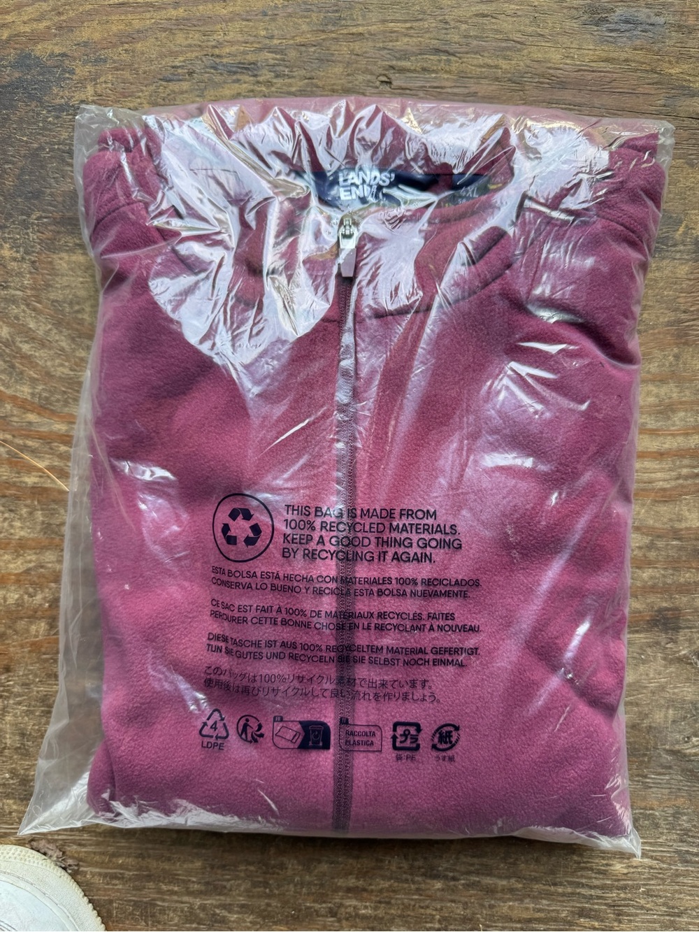 Lands' End ' Full-Zip Fleece Jacket - Berry